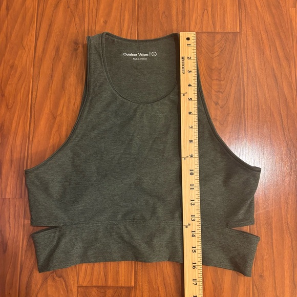 Outdoor Voices Slashback Crop Top Womens Large Dark Green - Picture 3 of 6